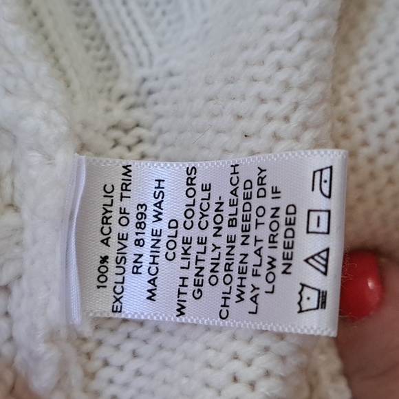 Motto  Cable Knit 1 Button Collared Ivory Sweater Cardigan. Size Medium NWOT - Picture 8 of 9